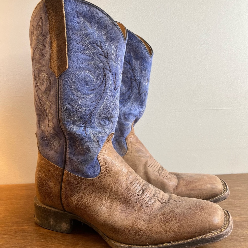 Rocky Men’s Blue and Brown Cowboy Boots